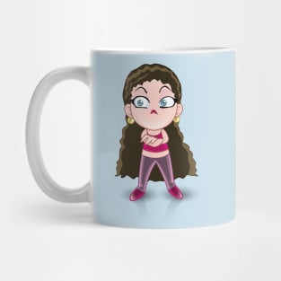 curly hair beautiful brunette girls - cartoon character for young girls (choose your twin) Mug